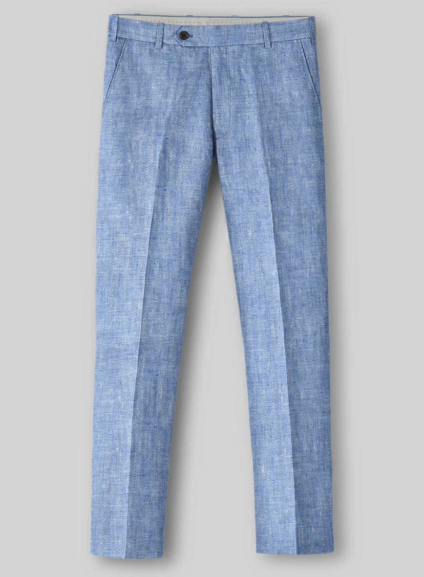 Italian Nile Blue Linen Suit - Image 5