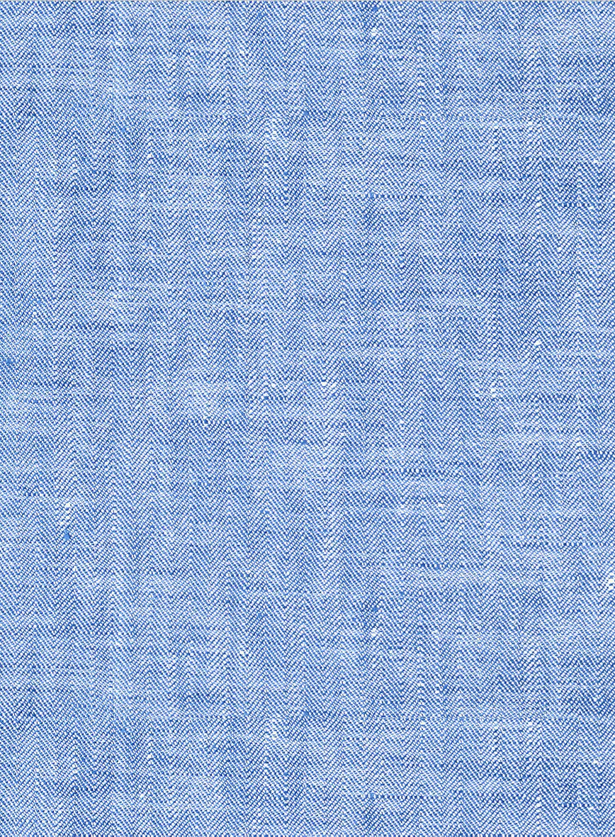 Italian Nile Blue Linen Zipper Jacket - Image 5