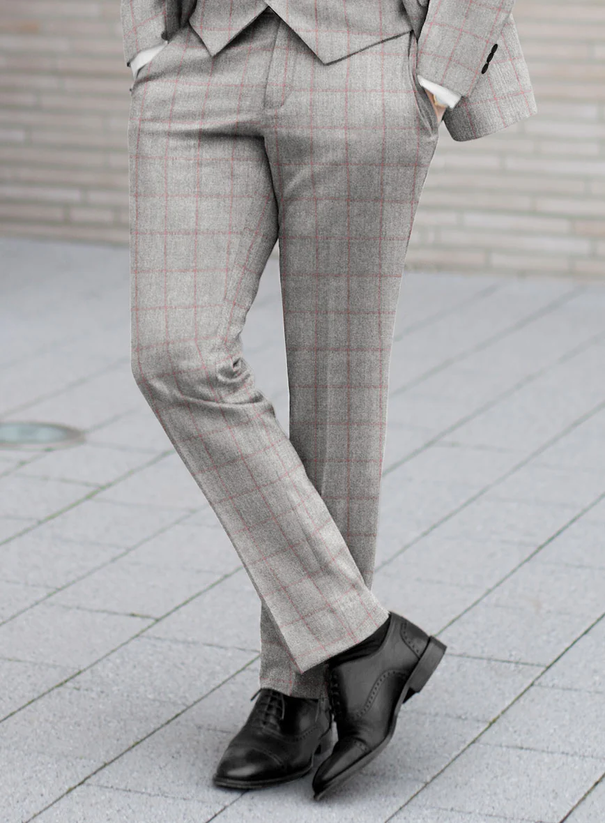 Italian Norezi Gray Wool Pants - Image 2