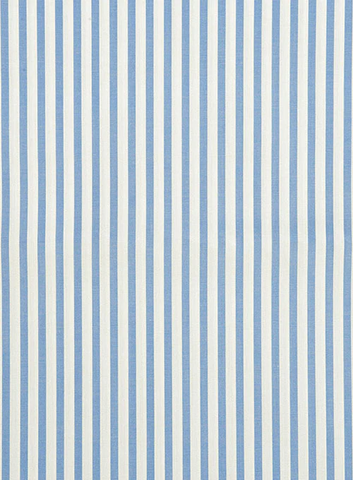 Italian Old Shuttle Loom Blue Stripe Shirt - Image 4
