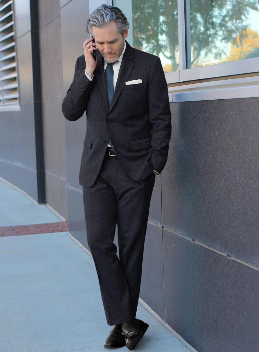 Italian Ombo Blue Birdseye Flannel Suit - Image 2
