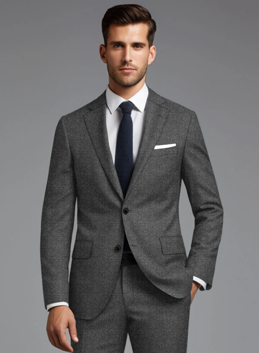 Italian Ombo Dark Gray Birdseye Flannel Jacket - Image 2