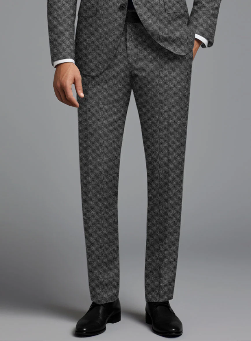 Italian Ombo Dark Gray Birdseye Flannel Pants - Image 2