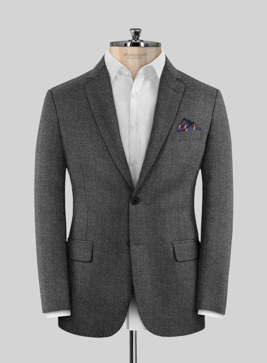 Italian Ombo Dark Gray Birdseye Flannel Suit - Image 3