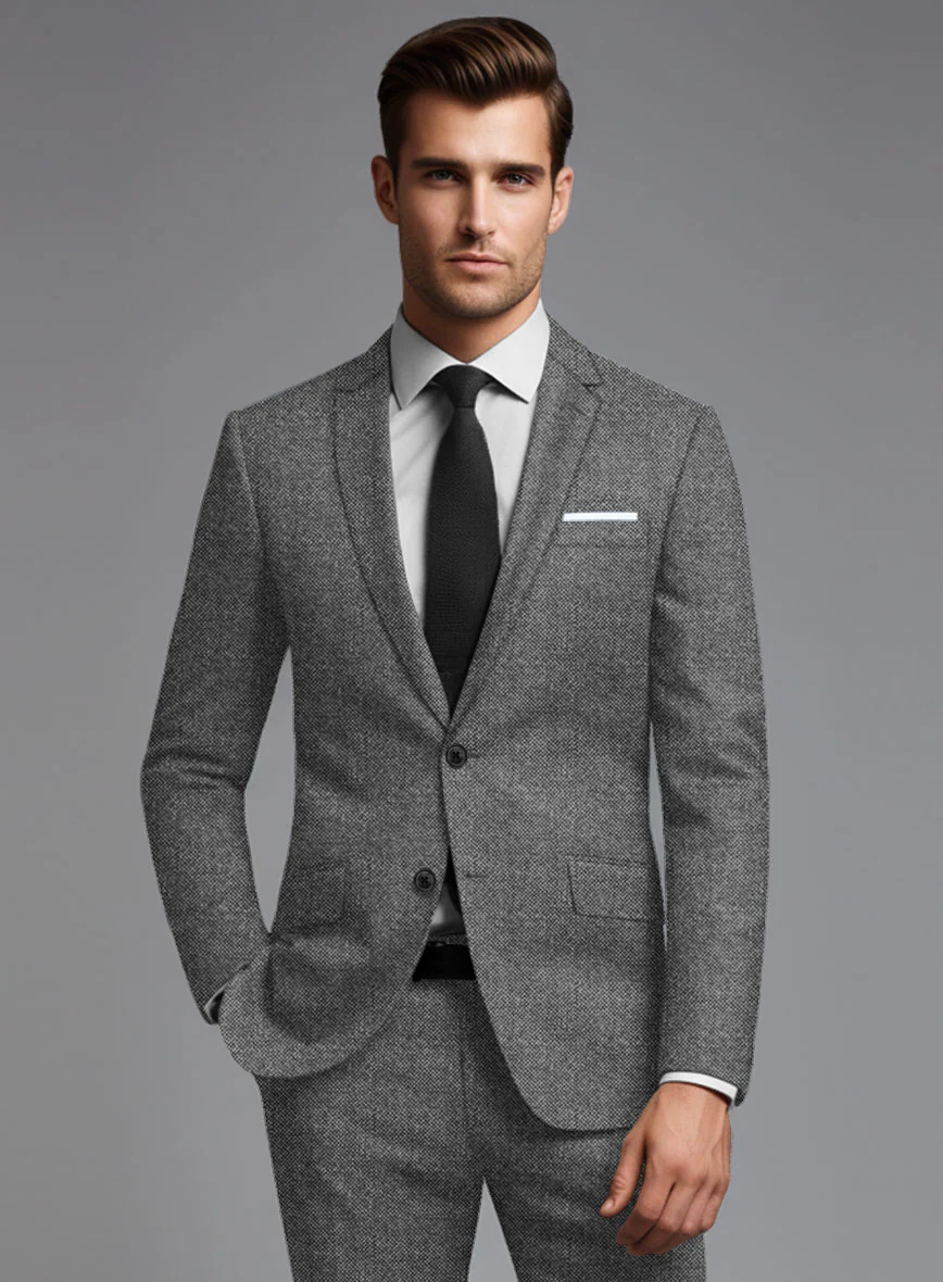 Italian Ombo Gray Birdseye Flannel Jacket - Image 2