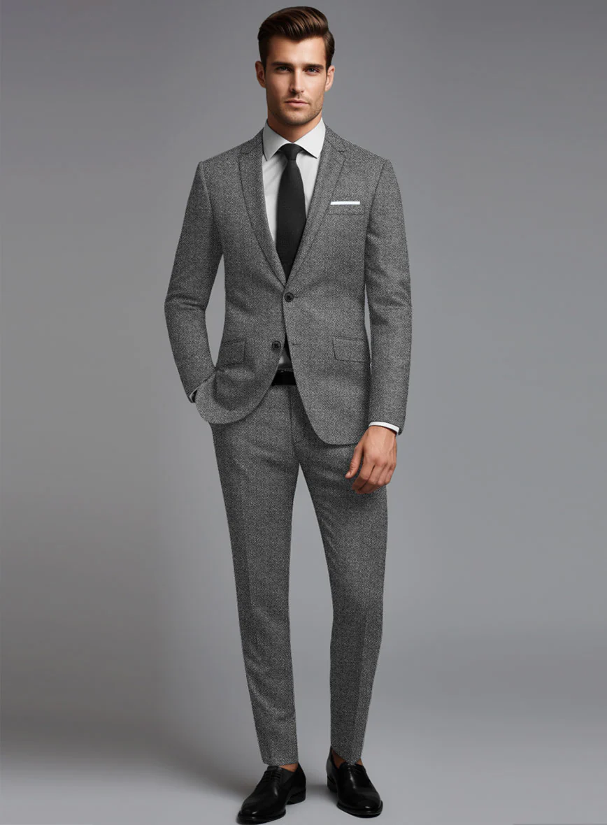 Italian Ombo Gray Birdseye Flannel Suit - Image 2