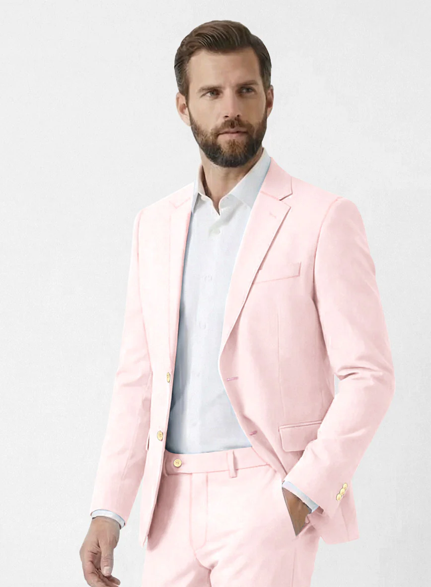 Italian Pale Pink Cotton Stretch Jacket - Image 2