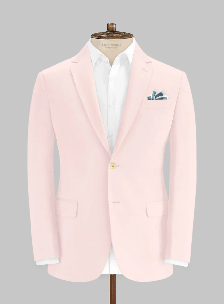 Italian Pale Pink Cotton Stretch Suit - Image 3