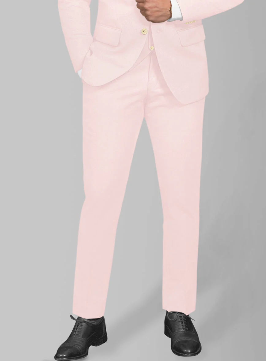 Italian Pale Pink Cotton Stretch Suit - Image 5