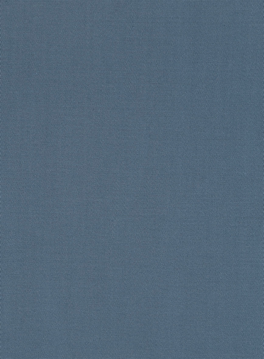 Italian Petrol Blue Cotton Stretch Pants - Image 3