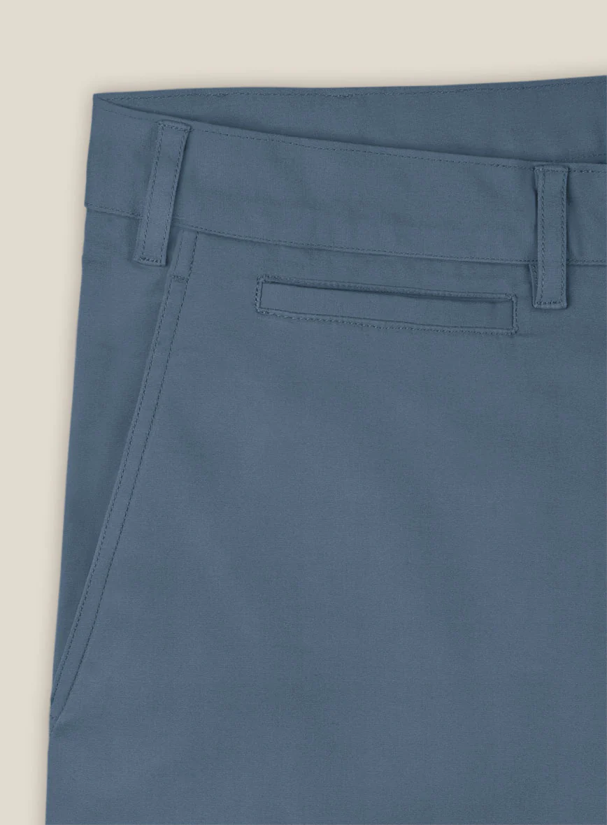 Italian Petrol Blue Cotton Stretch Shorts - Image 4