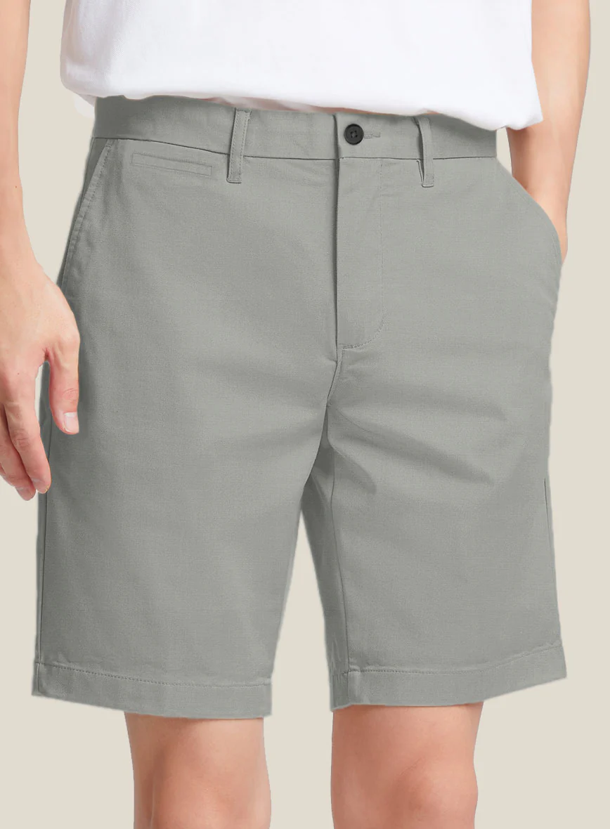 Italian Petrol Gray Cotton Stretch Shorts - Image 3