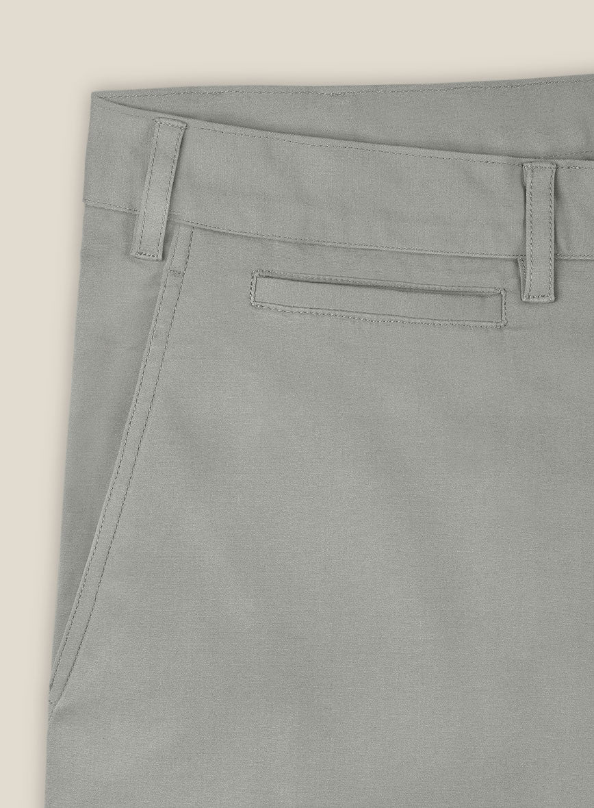 Italian Petrol Gray Cotton Stretch Shorts - Image 4