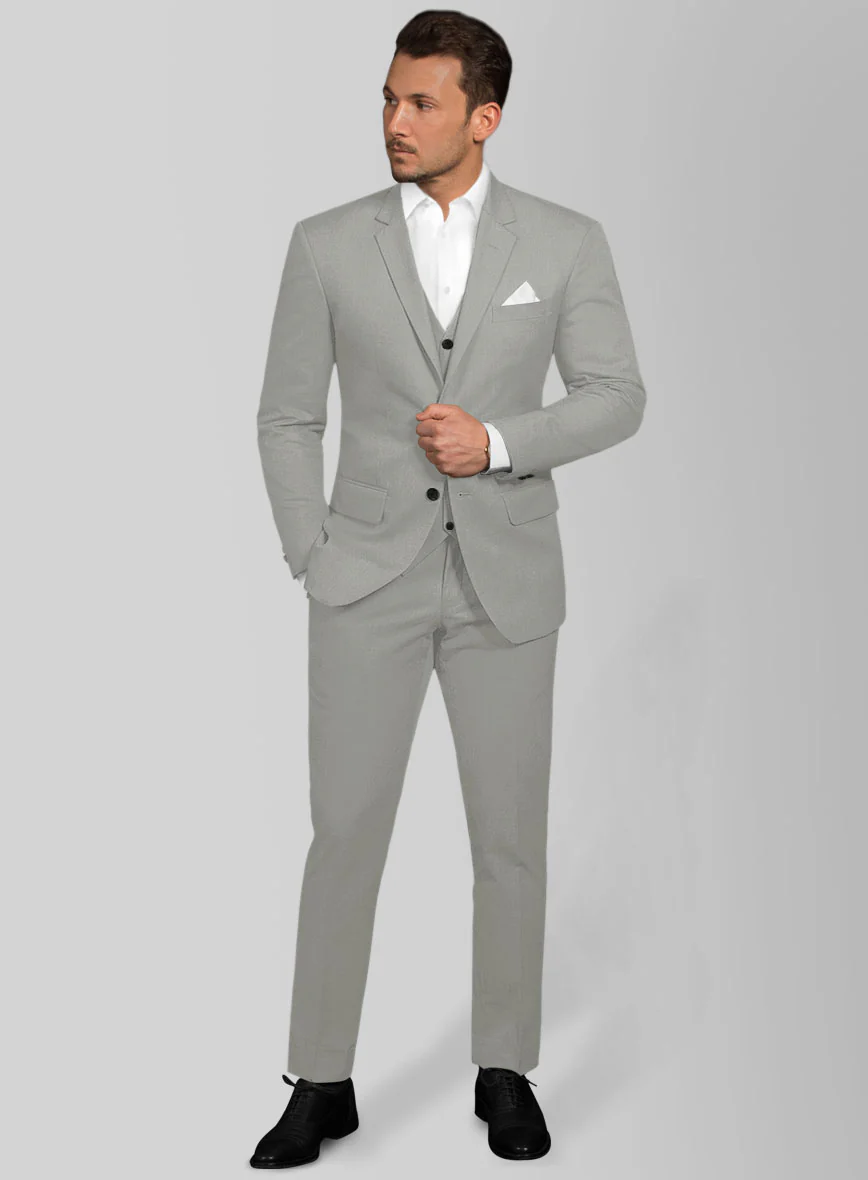 Italian Petrol Gray Cotton Stretch Suit - Image 2