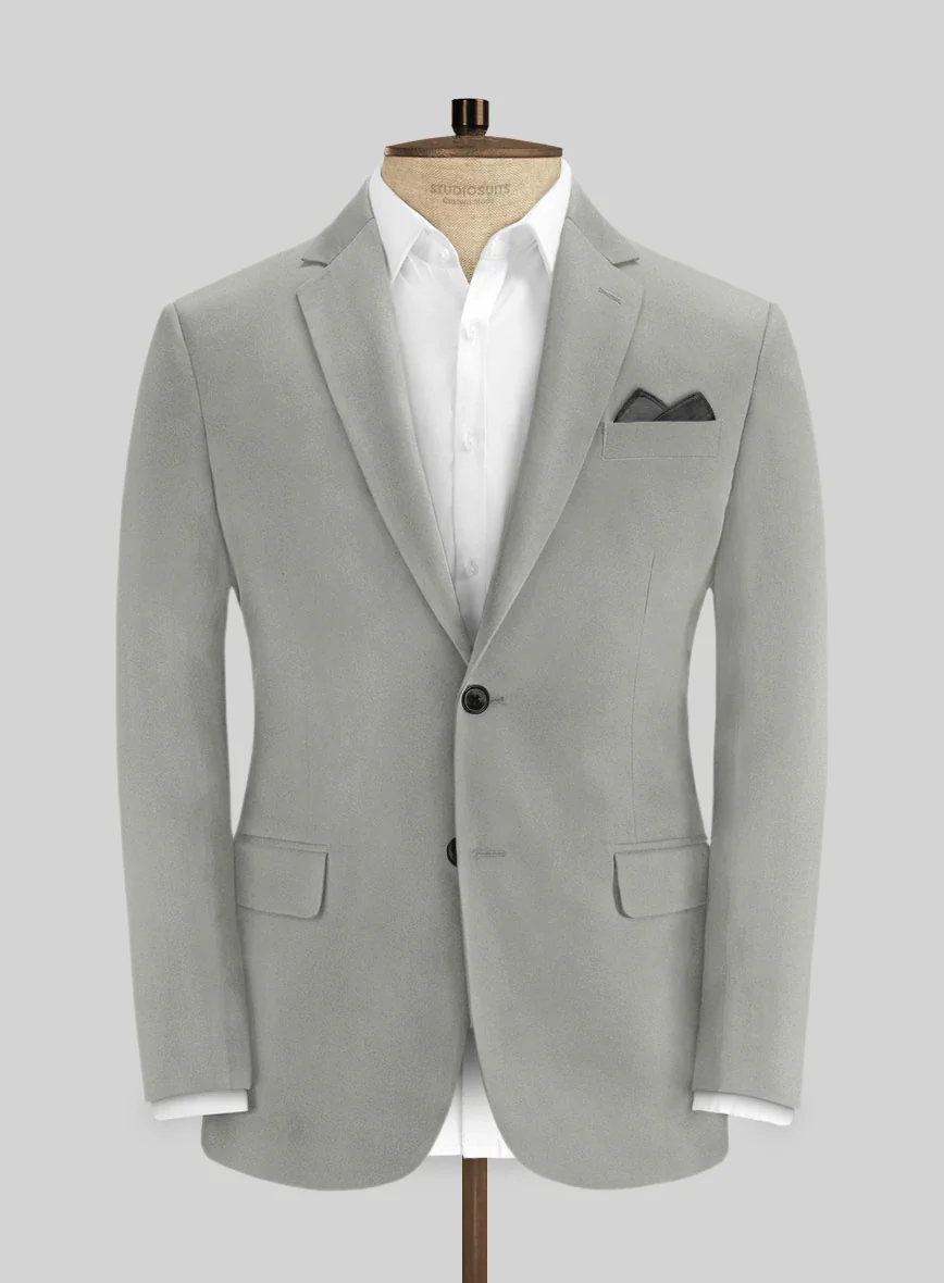 Italian Petrol Gray Cotton Stretch Suit - Image 3