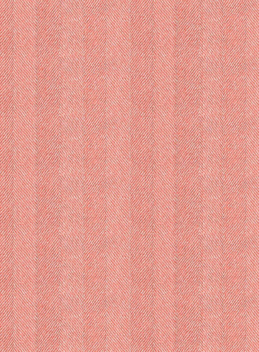 Italian Pink Herringbone Flannel Pants - Image 3