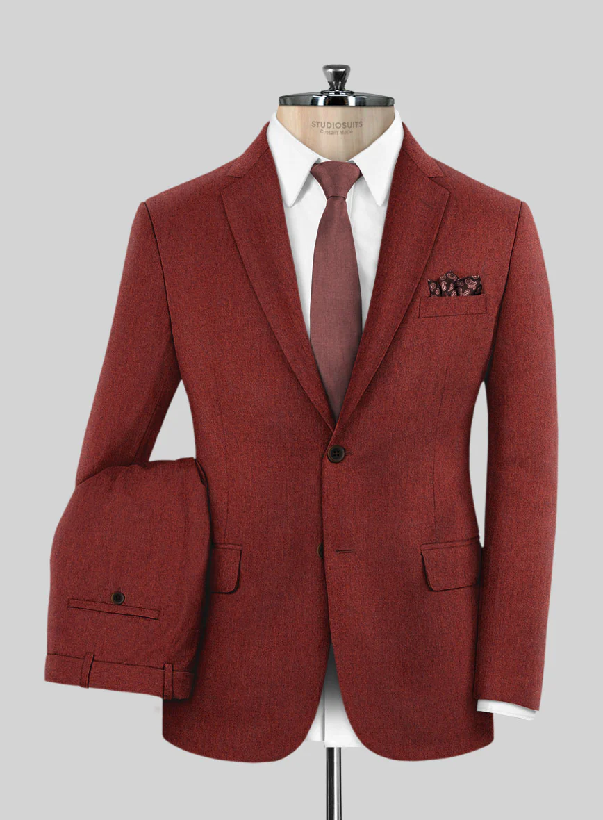 Italian Plicio Auburn Wool Suit - Image 2
