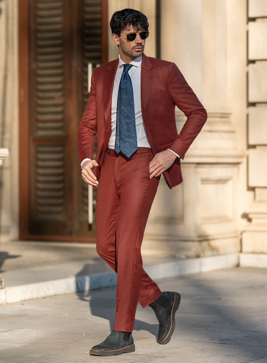 Italian Plicio Auburn Wool Suit - Image 4