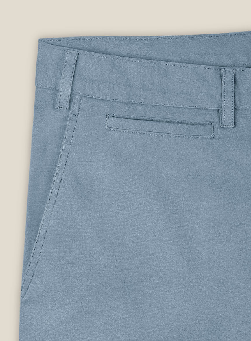 Italian Powder Blue Cotton Stretch Shorts - Image 4