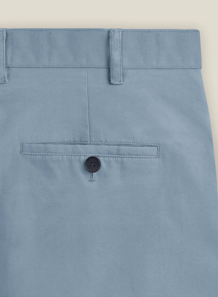 Italian Powder Blue Cotton Stretch Shorts - Image 5