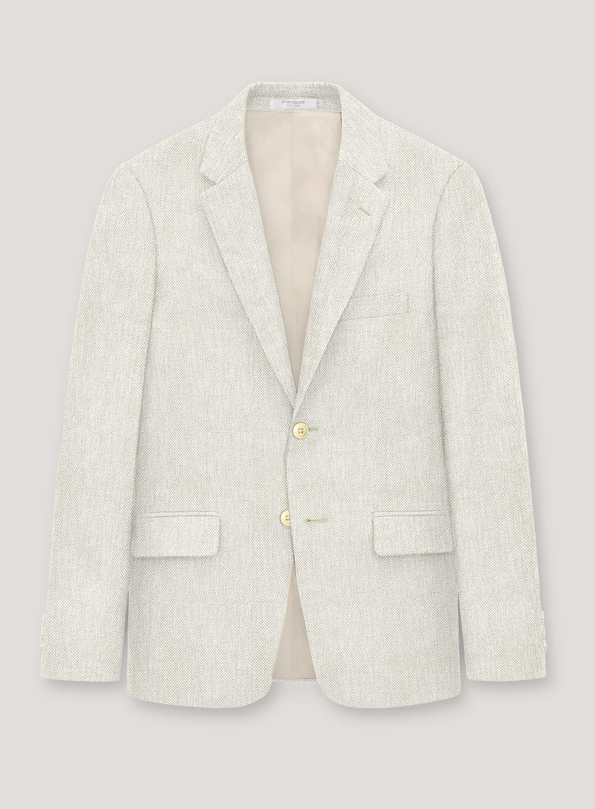 Italian Prato Beige Dobby Linen Suit - Image 4