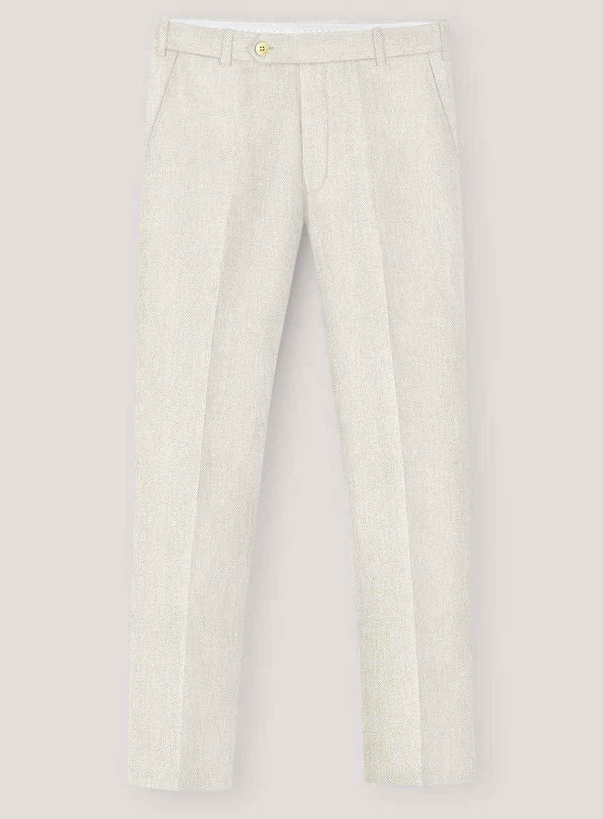 Italian Prato Beige Dobby Linen Suit - Image 5
