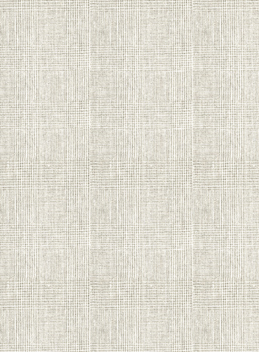 Italian Prato Beige Glen Linen Jacket - Image 3
