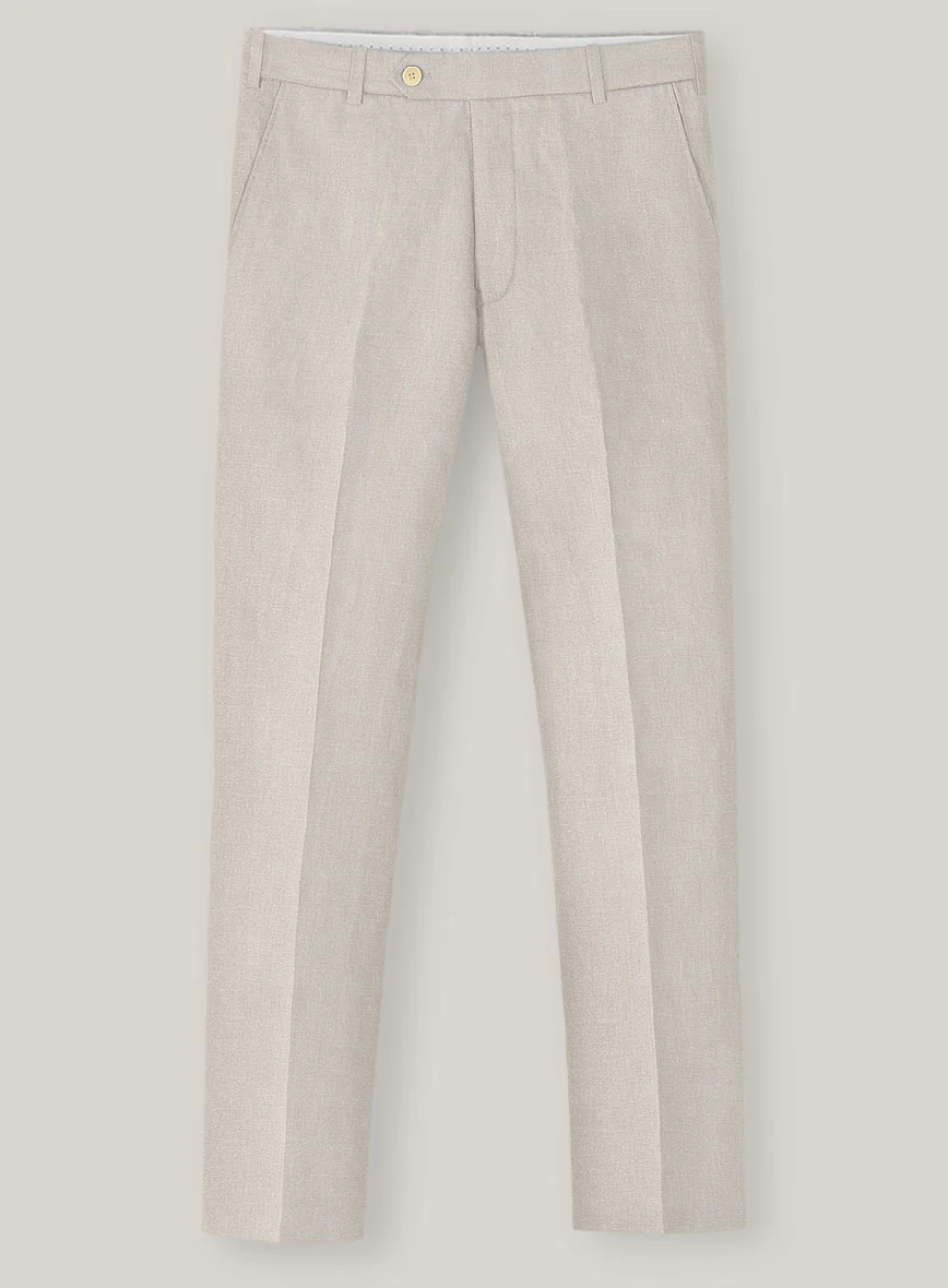Italian Prato Beige Linen Suit - Image 5