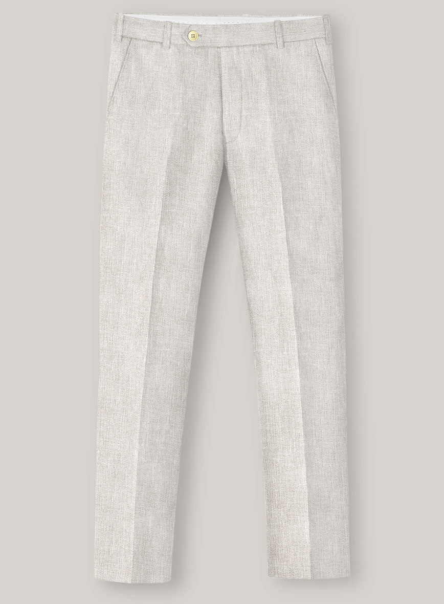 Italian Prato Beige Sharkskin Linen Suit - Image 4