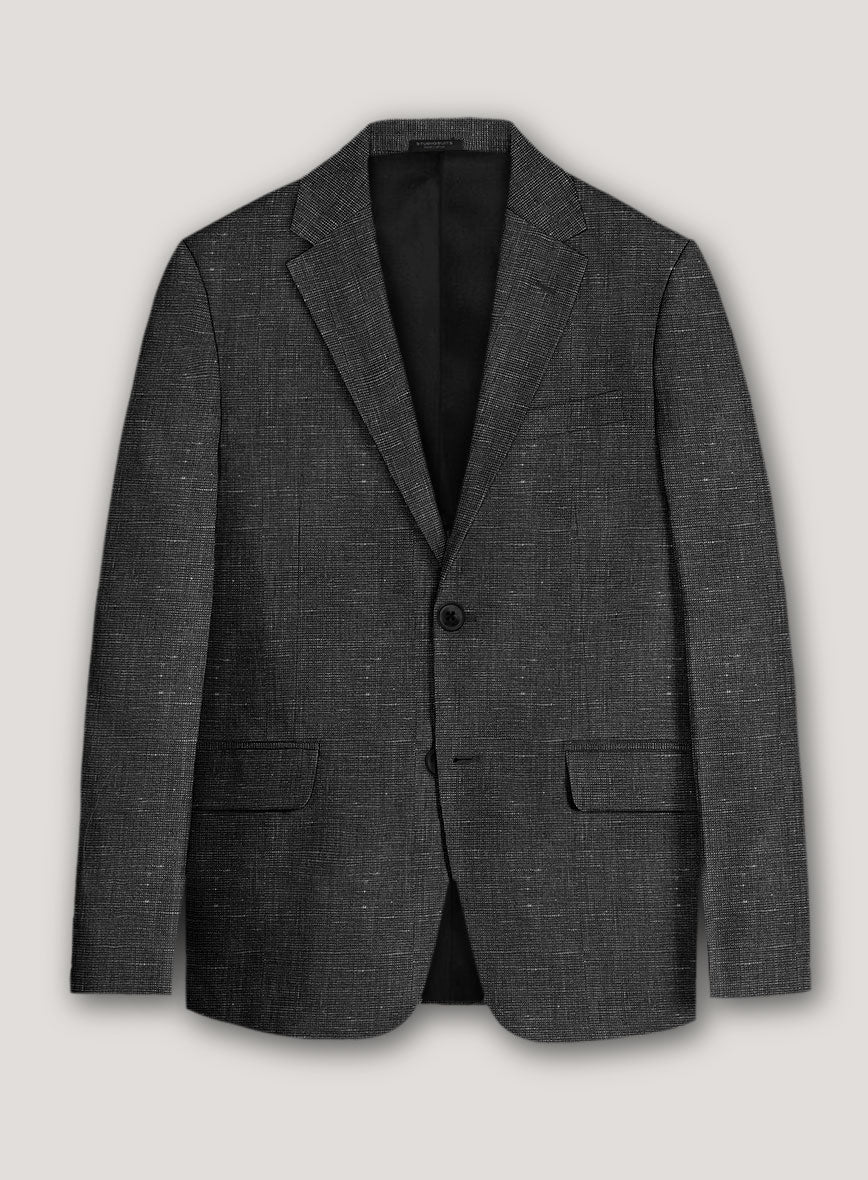 Italian Prato Black Chambray Linen Suit - Image 4