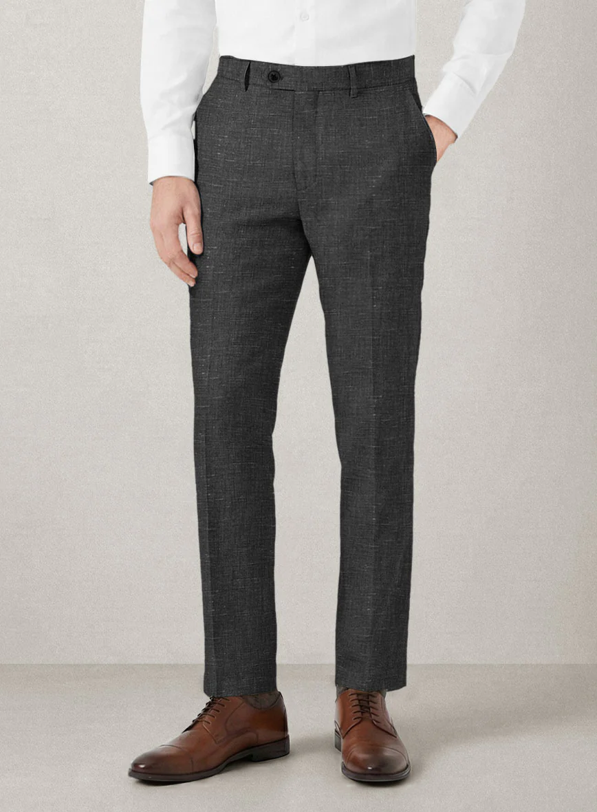 Italian Prato Black Chambray Linen Suit - Image 6