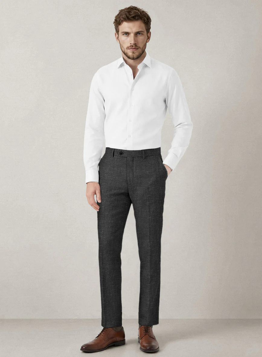 Italian Prato Black Chambray Linen Suit - Image 7