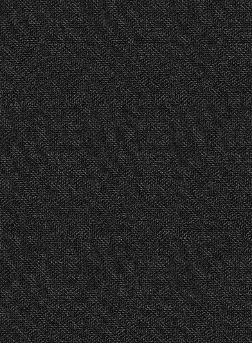 Italian Prato Black Dobby Linen Pants - Image 4