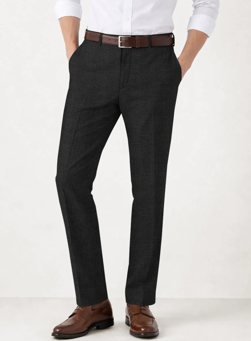 Italian Prato Black Herringbone Linen Suit - Image 6