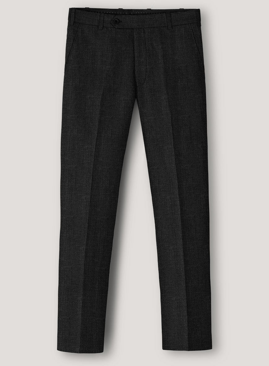 Italian Prato Black Herringbone Linen Suit - Image 5