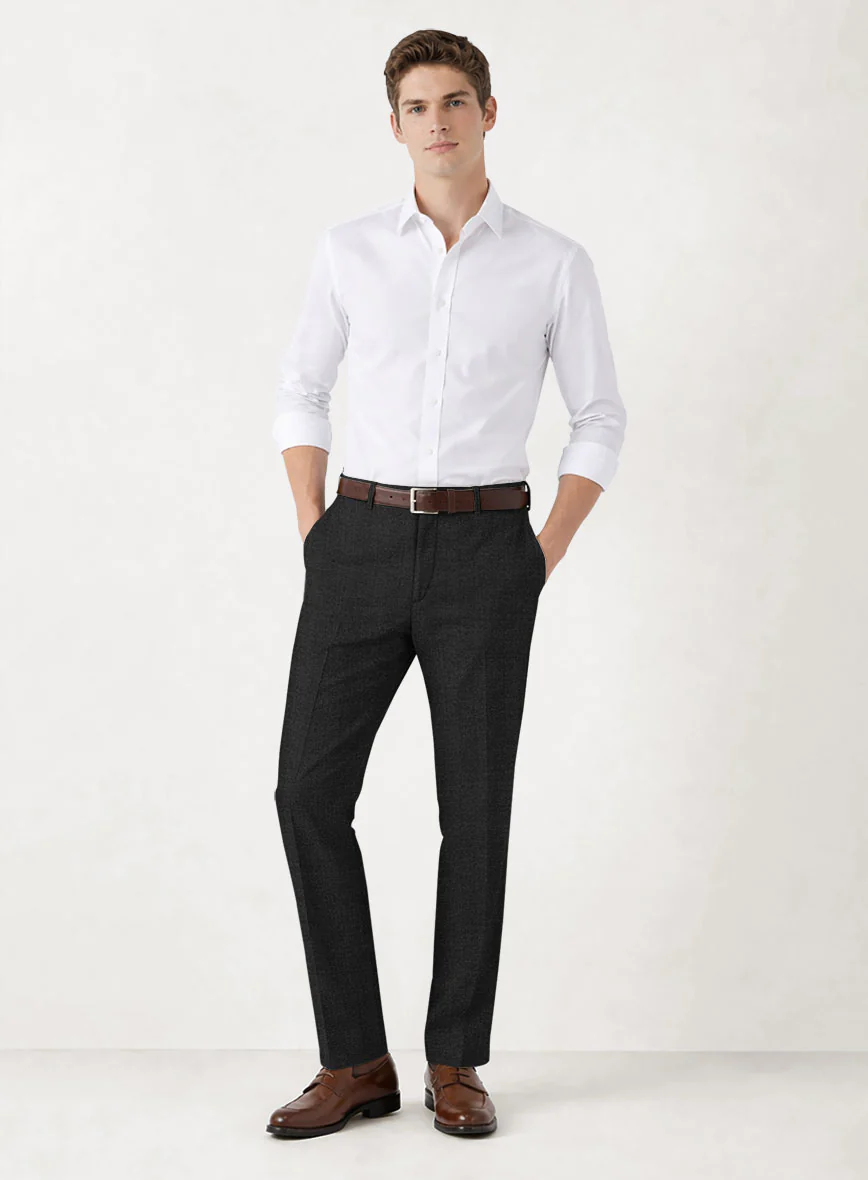 Italian Prato Black Herringbone Linen Suit - Image 7