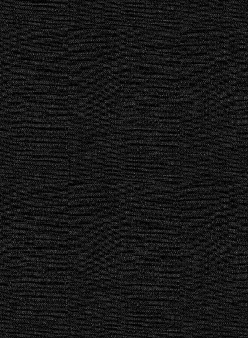 Italian Prato Black Linen Bomber Jacket - Image 7