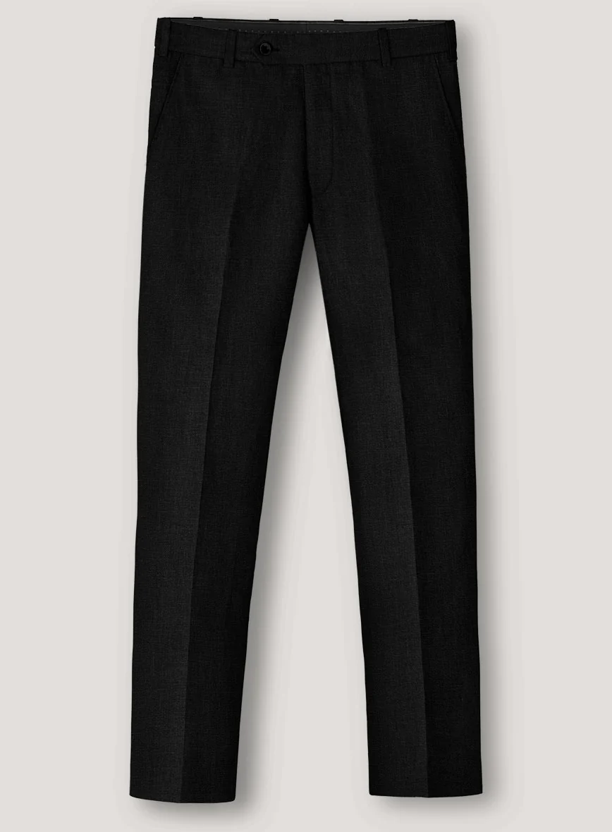 Italian Prato Black Linen Pants - Image 2
