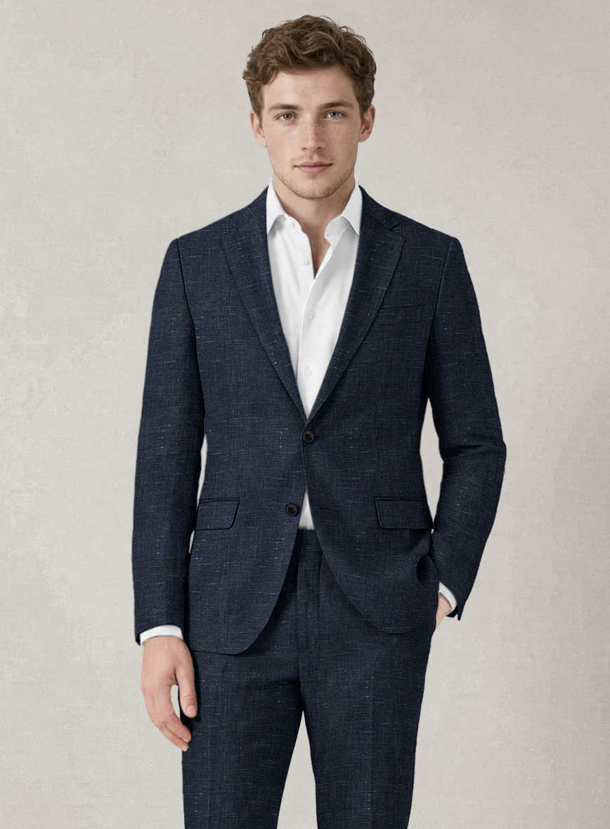 Italian Prato Blue Chambray Linen Suit - Image 4