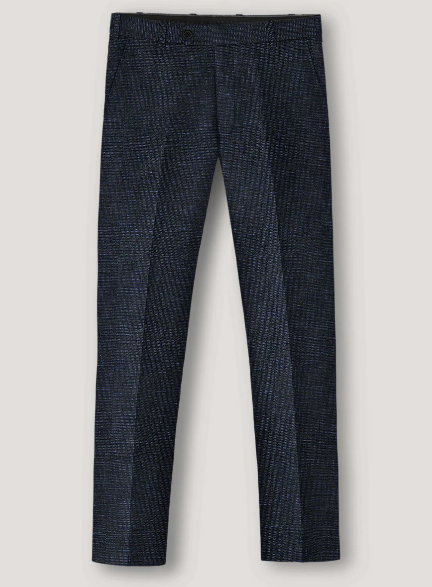 Italian Prato Blue Chambray Linen Pants - Image 2