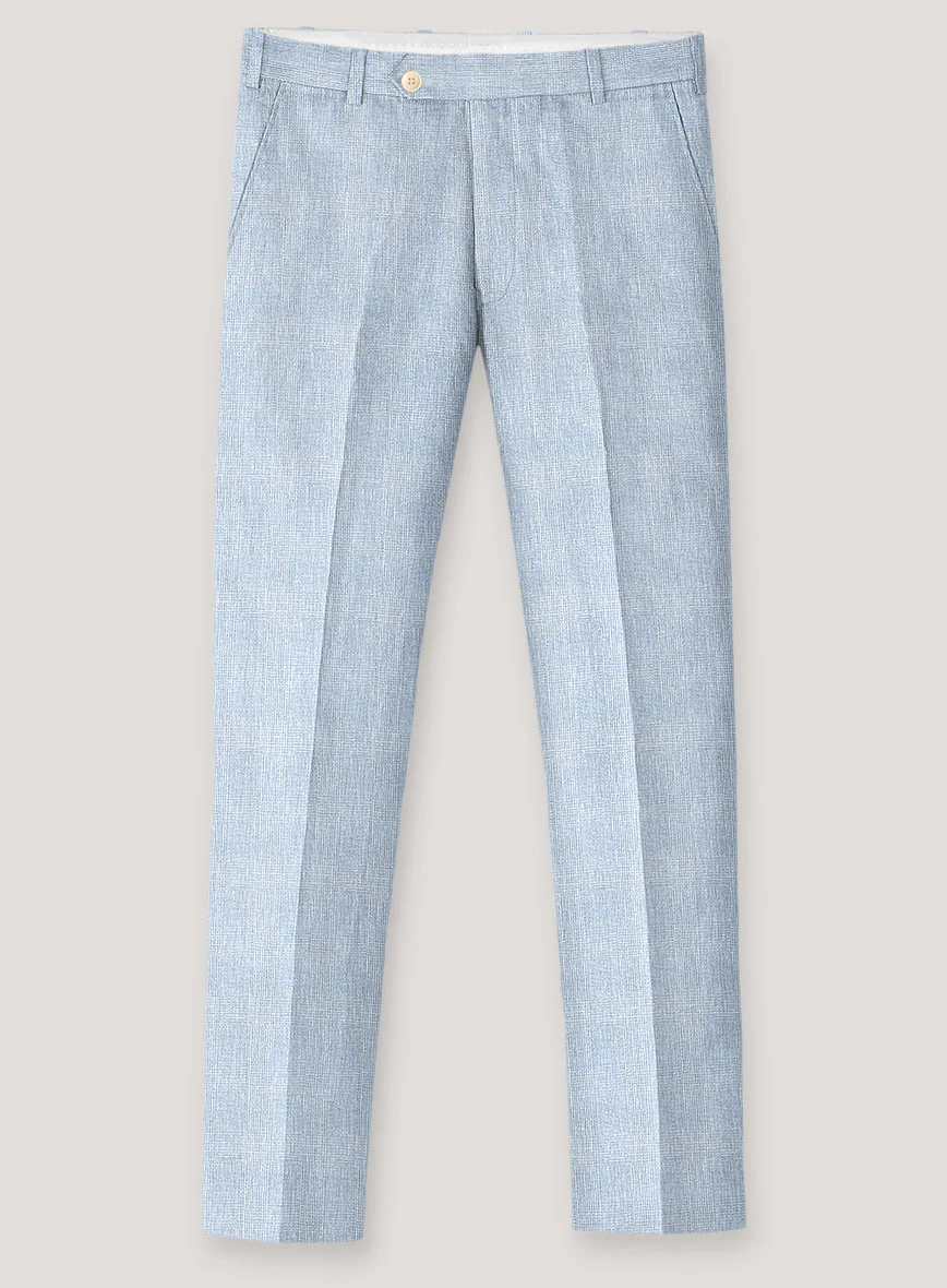 Italian Prato Blue Glen Linen Suit - Image 5