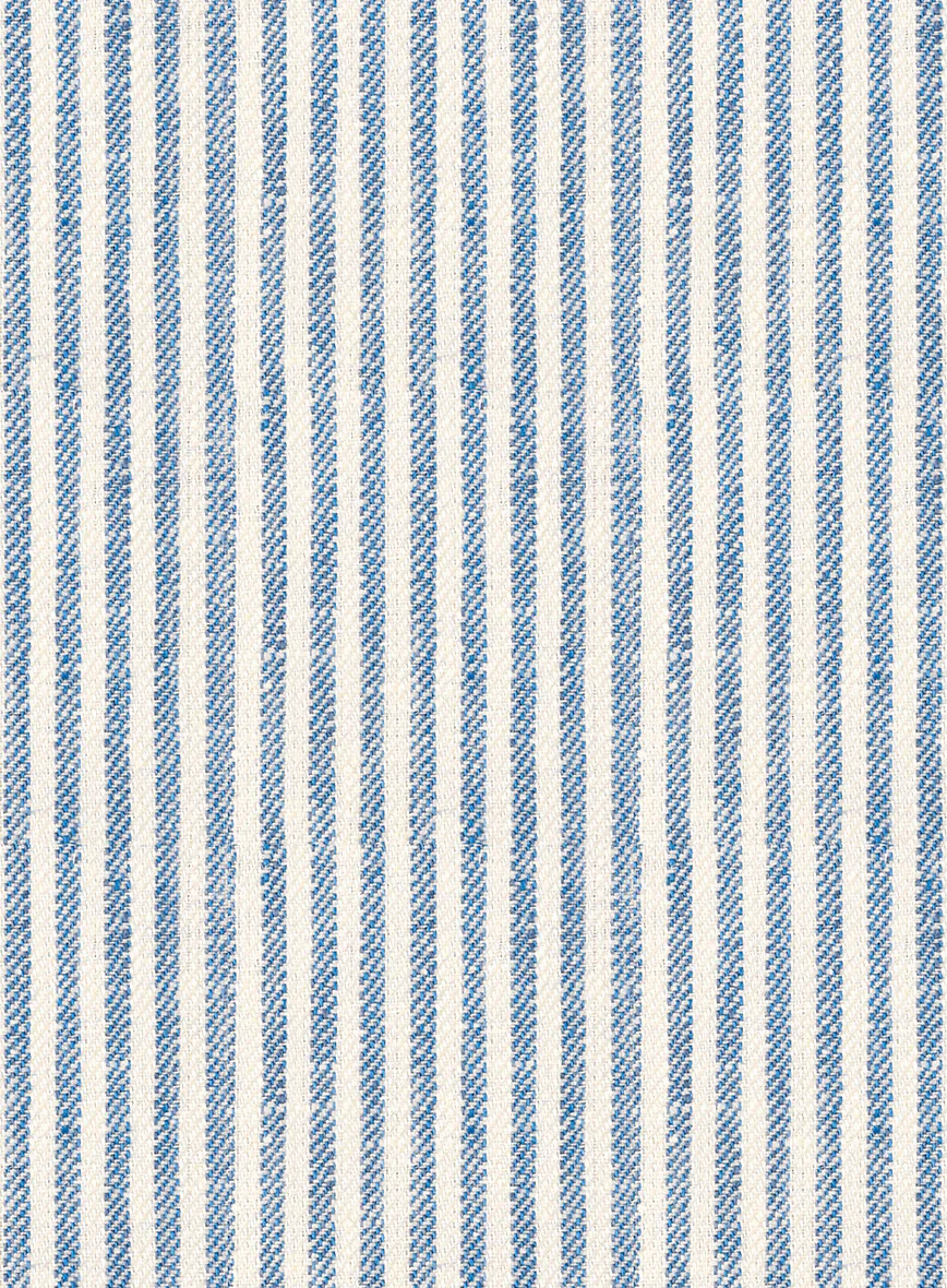 Italian Prato Blue Pinstripe Linen Pants - Image 4