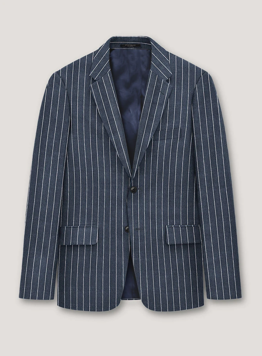 Italian Prato Bluecrest Stripe Linen Suit - Image 2