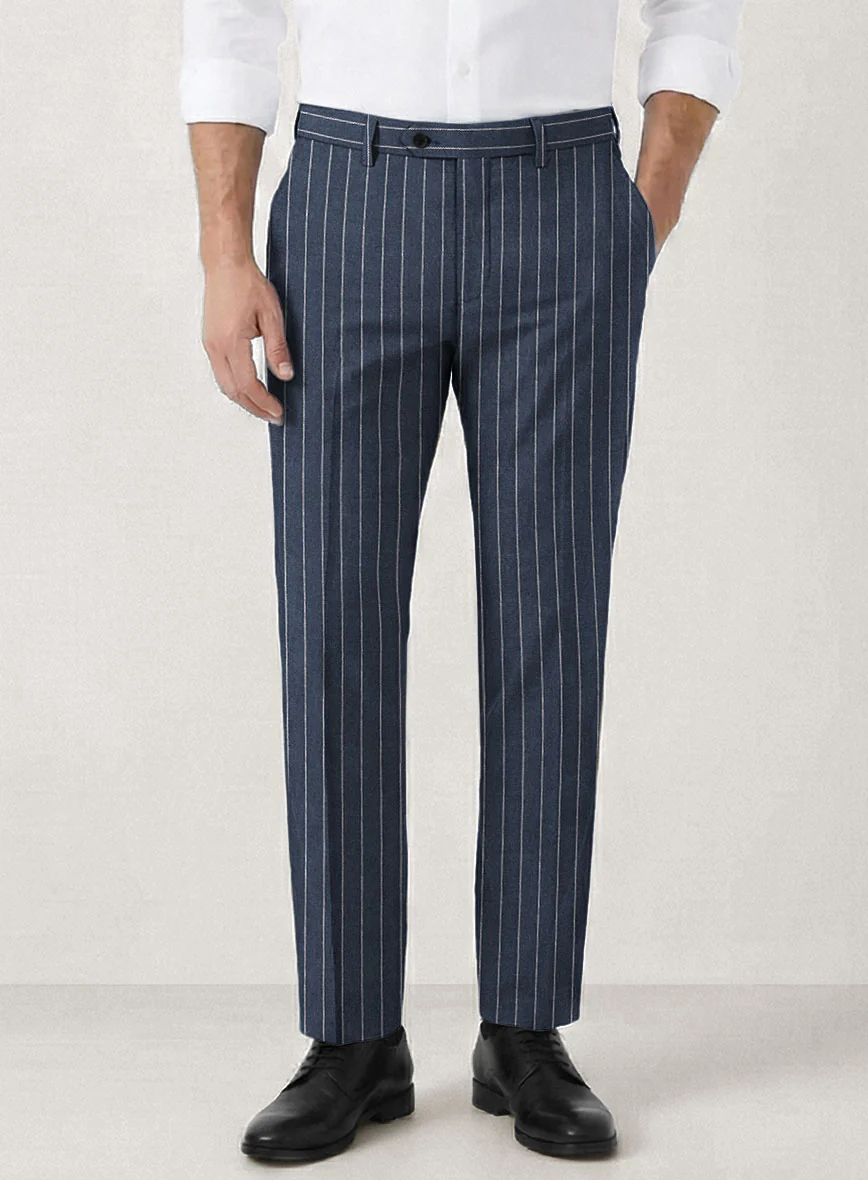 Italian Prato Bluecrest Stripe Linen Suit - Image 5