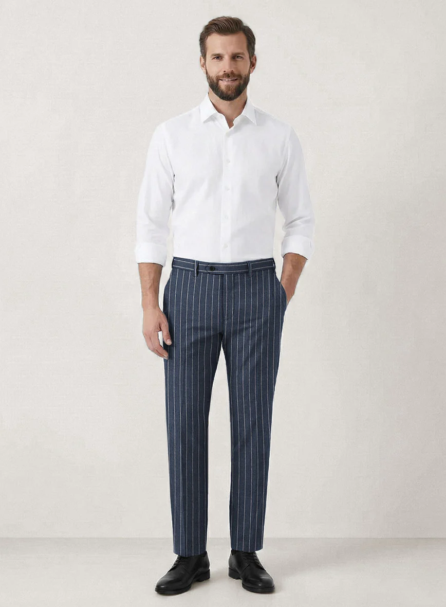 Italian Prato Bluecrest Stripe Linen Suit - Image 6