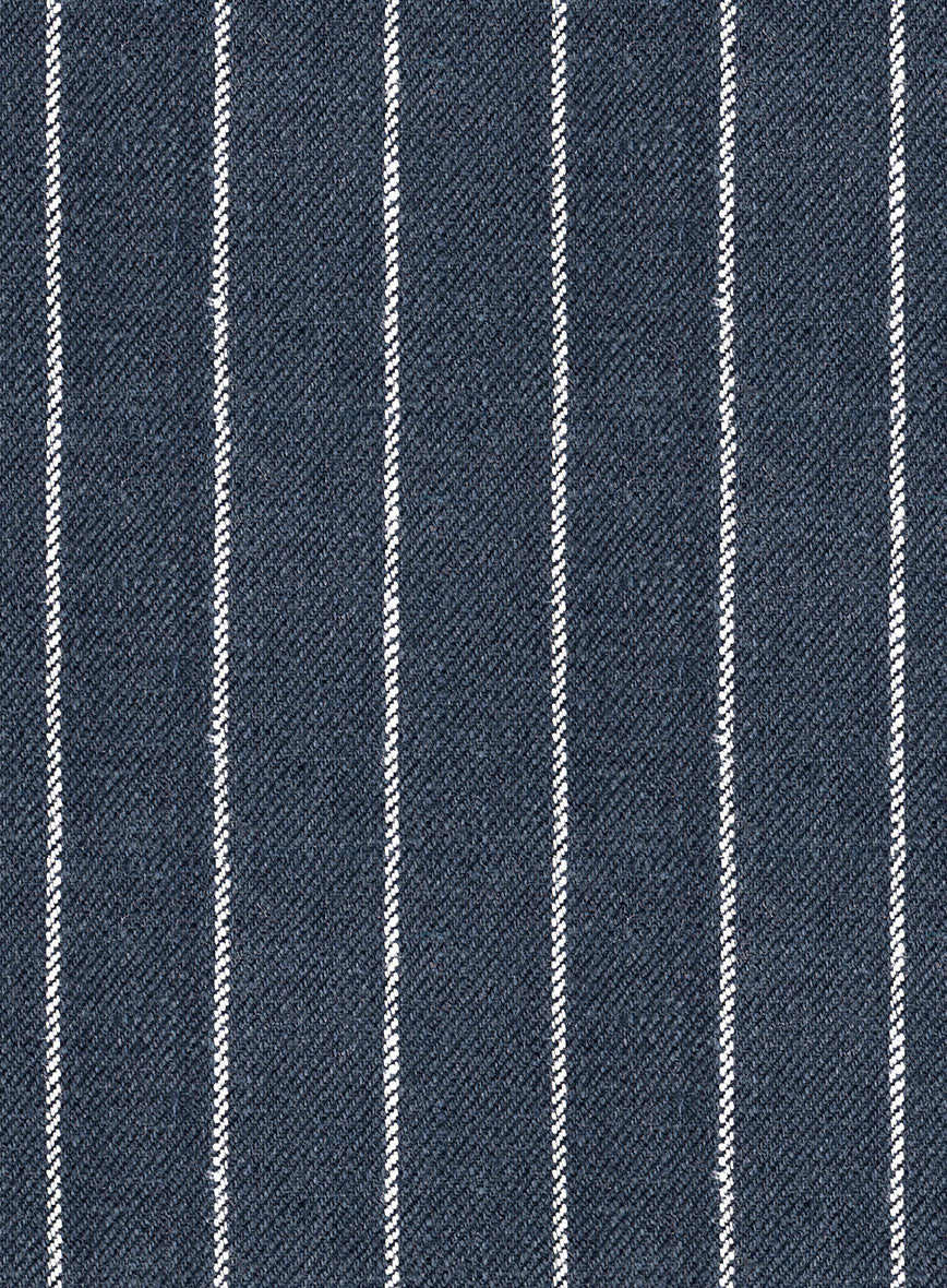 Italian Prato Bluecrest Stripe Linen Suit - Image 7
