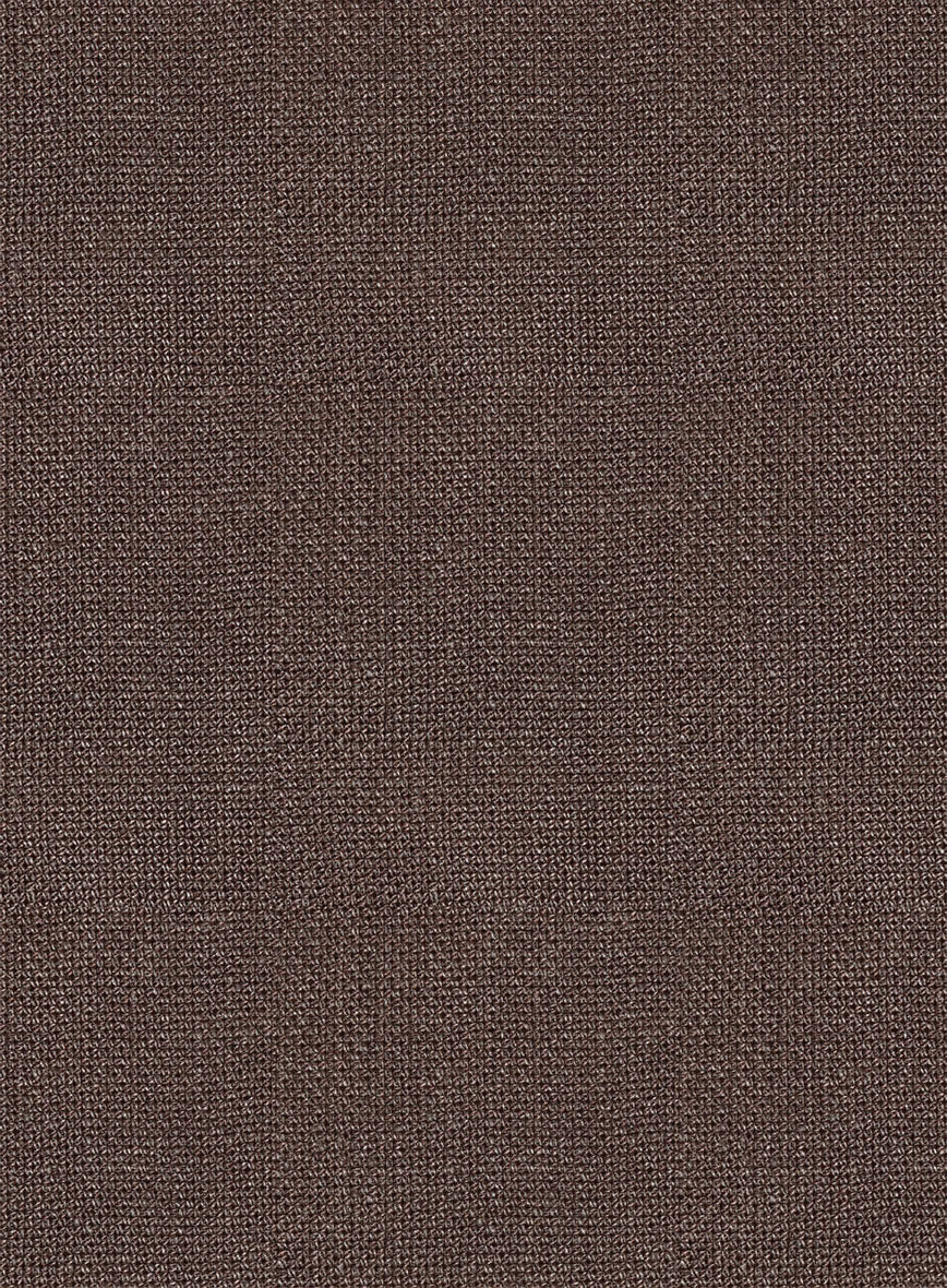 Italian Prato Brown Dobby Linen Double Breasted Suit - Image 4