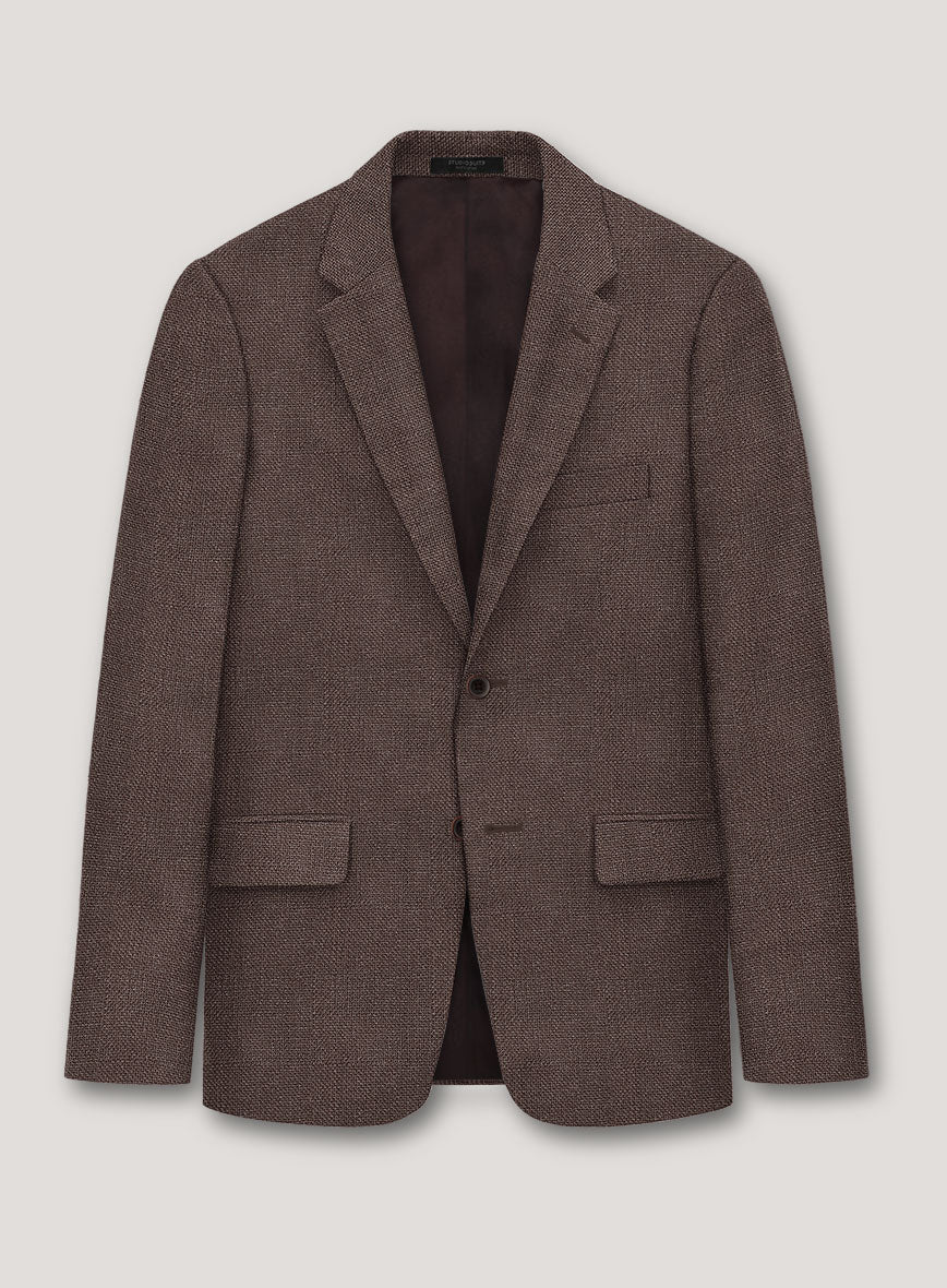 Italian Prato Brown Dobby Linen Suit - Image 4