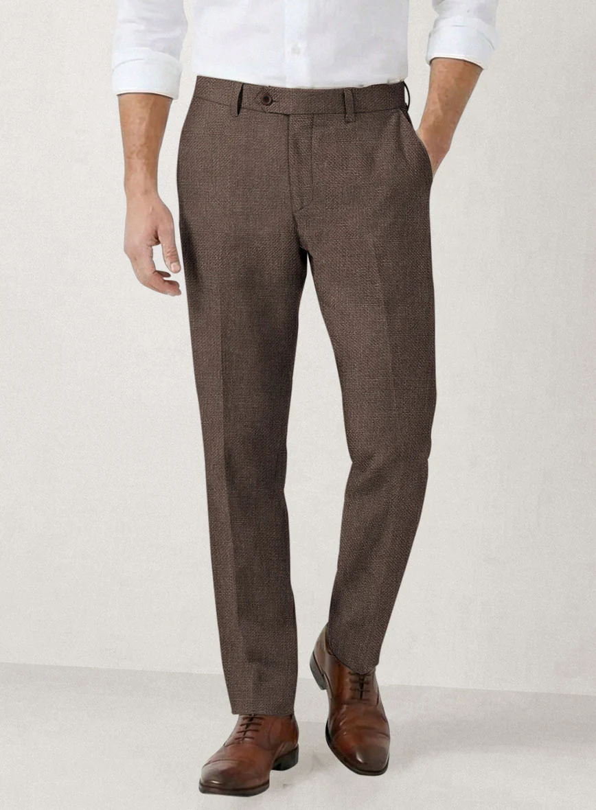 Italian Prato Brown Dobby Linen Suit - Image 6