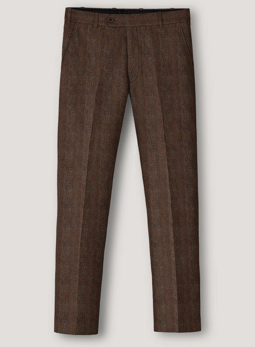 Italian Prato Brown Glen Linen Pants - Image 2